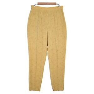 Louis Feraud Contraire Women's Yellow Floral Jacquard Tapered Pants 10
